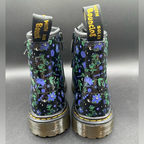 Dr. Martens Junior 1460 Mystic Floral Patent Leather Lace Up Boots Girls 3 - Picture 4 of 6